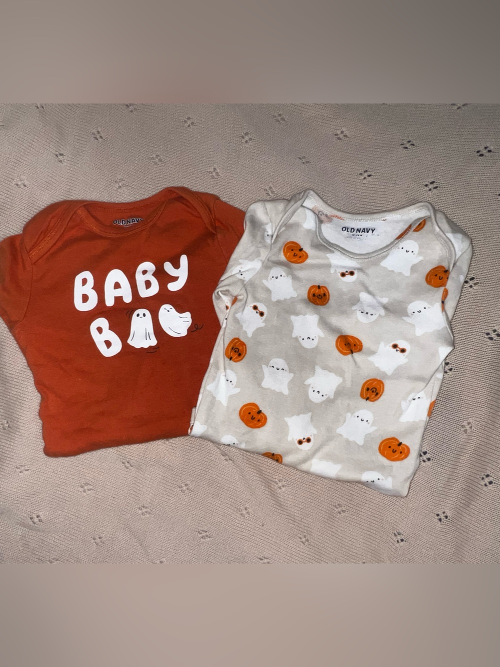 Old Navy Baby Bodysuit Set - Orange & Cream